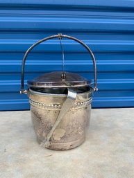 Vinage Silverplated Ice Bucket W/ Tongs