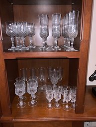 Lot Of 34 Pieces Of Crystal Flutes
