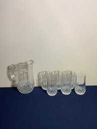 Elegant Summer Glass Pitcher Set With 6 Glasses