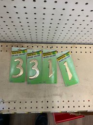 Lot Of 4 New Solid Brass Door Numbers (a11)