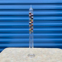 Wind & Weather Clear Glass Tabletop Galileo Thermometer With Colorful Temperature Markers