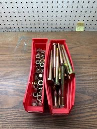 Lot Of New Brass Metal Bolts And Nuts (h5)