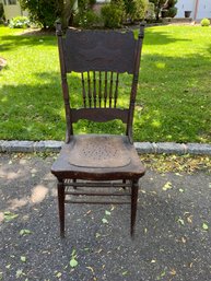 Antique High Back Wood Chair