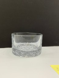 Heavy Round Glass Standing Bowl, Made In Sweden