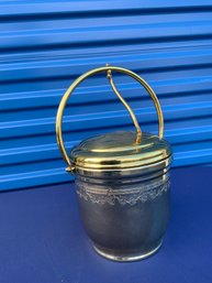 Vintage Gold Colored Flip Top Ice Bucket