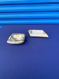 Pair Ofpaint Painted Vintage Ashtrays By Stangle