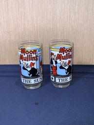 Vintage The Sunday Funnies Glass Cups