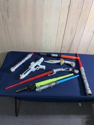Lot Of Assorted Star Wars Sword Toys