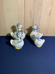 Porcelain Duck Family Cookie Jars