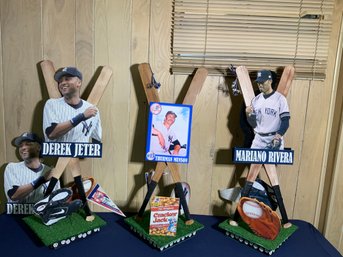 Lot Of 3 NY Yankees Players Decorations Including Derek Jeter