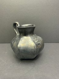 Vintage Dark Gray Color Pottery Pitcher