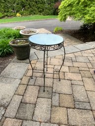 Small Glass Top Round Side Table