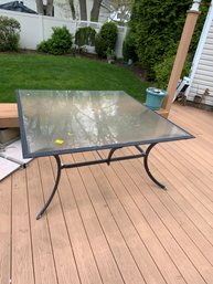 Outdoor Large Square Glass Top Table (read Info)