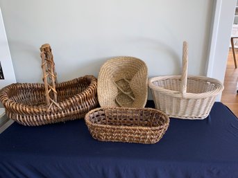 Lot Of 4 Baskets Assorted Sizes