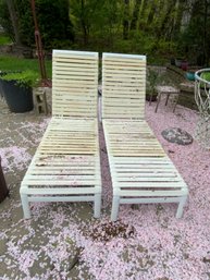 Lot Of 2 Outdoor Metal Lounge Chairs