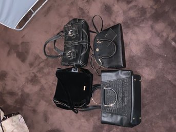 Lot Of 4 Black Color Women Bags Including Anne Klein