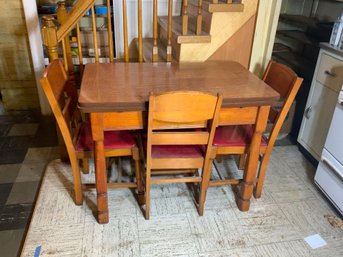 Antique Style Enamel Top Kitchen Table With 3 Chairs