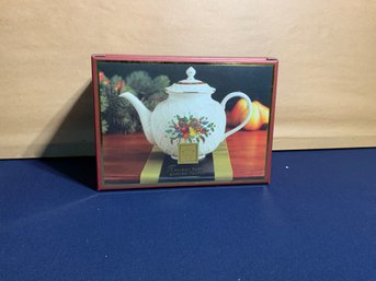Lenox New In Box Holiday Tartan Carved Teapot