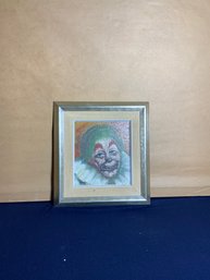 Signed Oil Painting Of Clown By Arling
