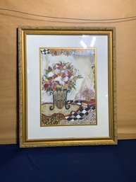 Signed Print Of Flowers In Vase By Linda Denison