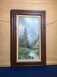 Framed Vintage Signed Carl Madden Painting Of Forestmountain
