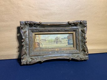 Antique Signed Vintage Painting In Wood Frame