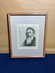 Signed Etching ''the Rabbi'' Limited Edition William Auerbach Levy