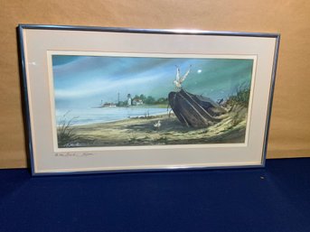 ''on The Beach-virginia'' John G Yelle Watercolor