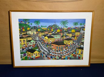 Signed Painting Of Town By Jose Assunino Itabira 82