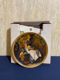 Like New With Box- Knowles, Normal Rockwell Decorative Plate 'dreaming In The Attic'  With Box