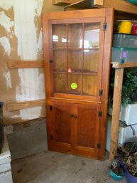 Corner Wood Cabinet With 3 Doors