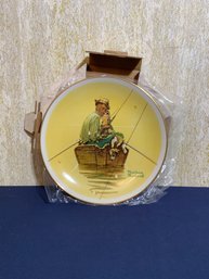 Like New- Gorham Normam Rockwell Decorative Plate 'fish Finders' With Box