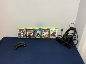 Xbox 360 Assorted Console Accessories And 5 Games