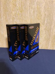 Loy Of 3 Maxwell XR-S Black Super VHS Tapes ST-160 New In Package