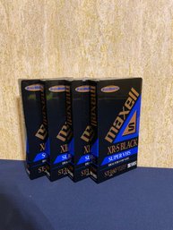 Sealed- Lot Of 4 Maxwell XR-S Black Super VHS ST-160 VHS Tapes New In Package