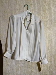 Vintage G Company Woman's White Blouse, New With Tags