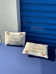 Pair Of Happy Hanukah Decorative/throw Pillows