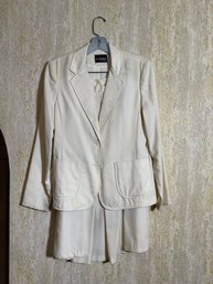 Vintage Rrrruss 2pc Woman's White Blazer & Skirt
