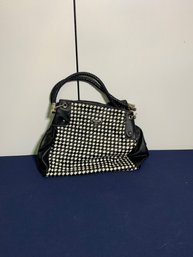 Vintage Prada White And Black Checkered Design Bag