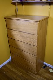 All Wood Modern Style 5-drawer Wooden Dresser