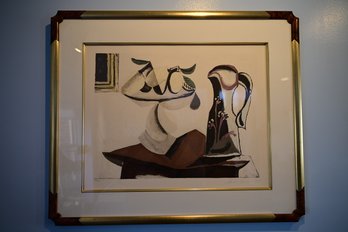 Framed Signed Painting Of Pitcher And & Fruit Bowl 429-500