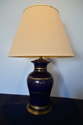 Beauitful Colbolt  Blue & Gold With Floral Pattern Porcelain Lamp, A Trure Classic