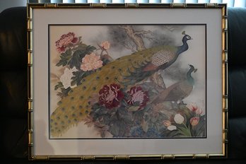 Asian Style Print Of Peacocks H.C. Lee
