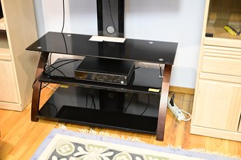 3-shelf Black Tint Tilting Tv Stand