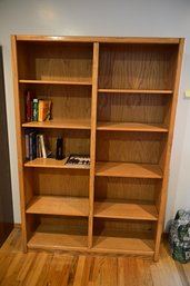 Light Wooden 10 Shelf Double Wide Bookcase