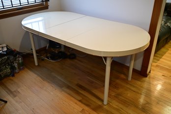 White Formica Dining Table W/ Leaf Insert