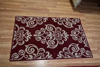 Red & White Patterned Rug