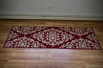 Red And White Patterned Long Rug