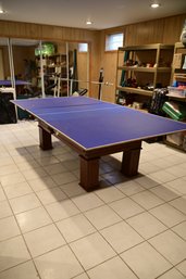 Wooden Pool Table With Ping Pong Top & Casino Game Cover