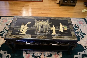 Black Lacquer Asian Style Coffee Table *see Description*